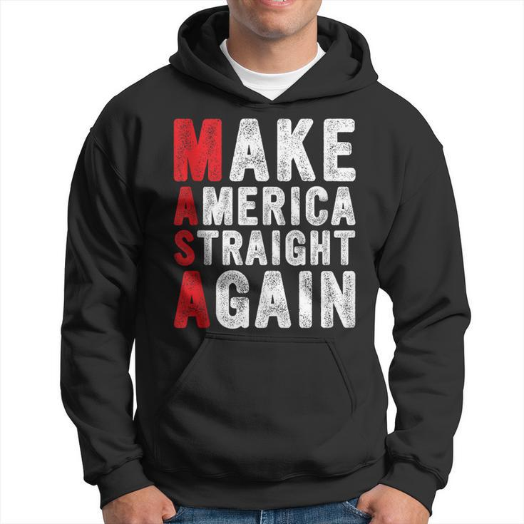 Masa Make America Straight Again American Flag Political Hoodie