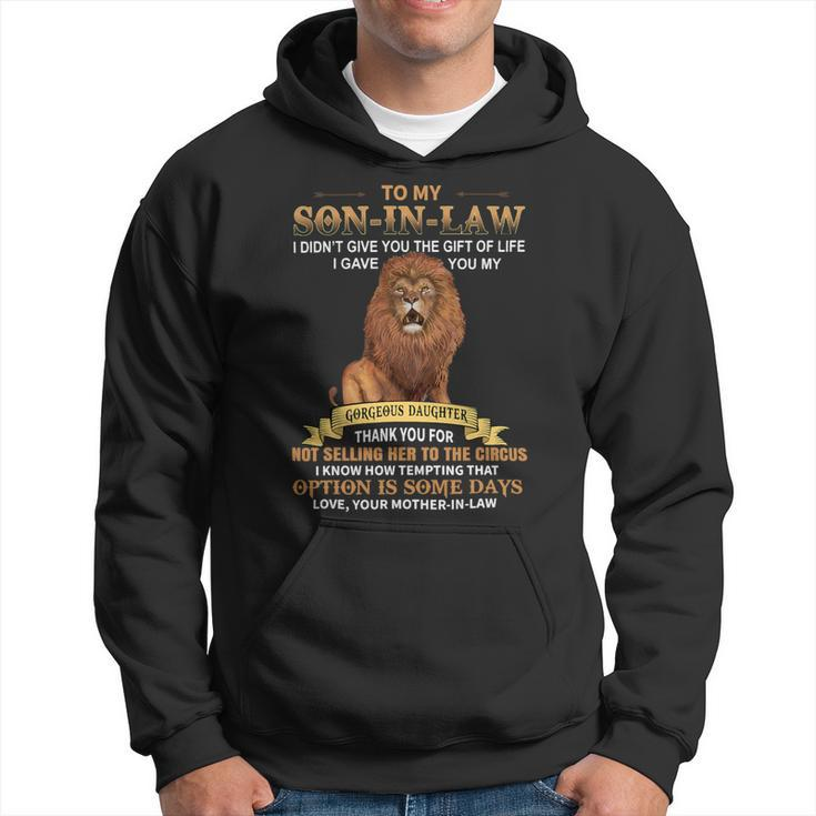Mens To My Soninlaw Funny From Motherinlaw Thank You Hoodie