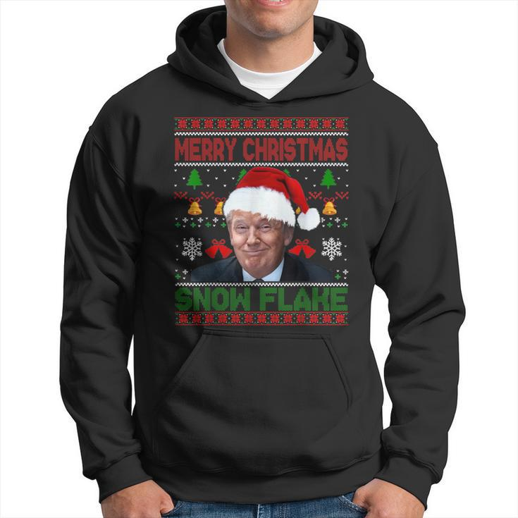 Merry Christmas Snowflake Santa Trump Xmas Ugly Sweater Hoodie