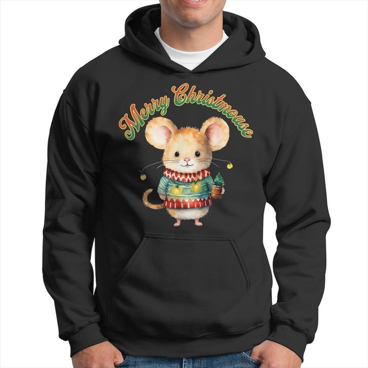 Merry Christmouse Cute Christmas Mouse Hoodie