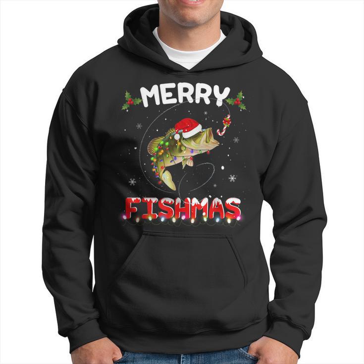 Merry Fishmas Fishing Christmas Pajama Fishers Hoodie