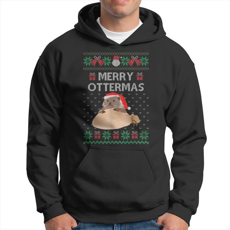 Merry Ottermas Cat Ugly Christmas Sweaters Hoodie