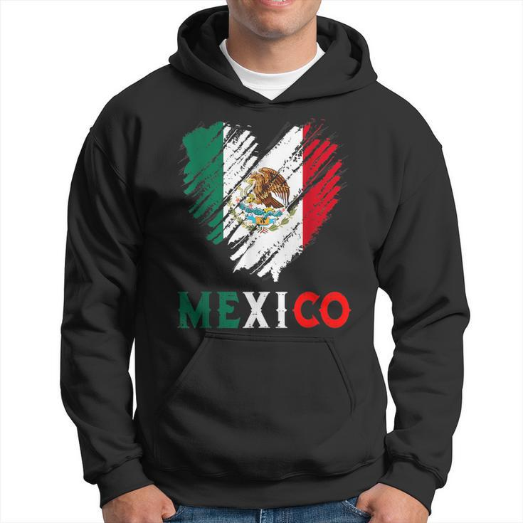 Mexico City Mexican Flag Heart Viva Mexico Independence Day Hoodie