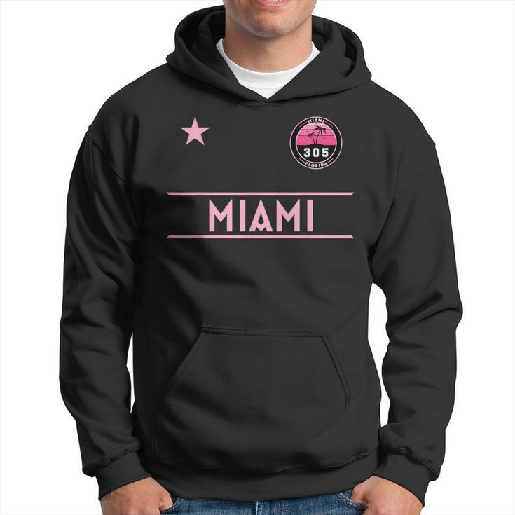 Miami Palm Tree Mini Pink Badge - 305 Area Code Edition  Hoodie