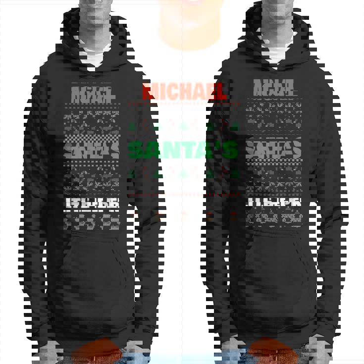 Michael Santas Little Helper Funny Michael Name Christmas Hoodie Michael Santas Little Helper Funny Michael Name Christmas Hoodie