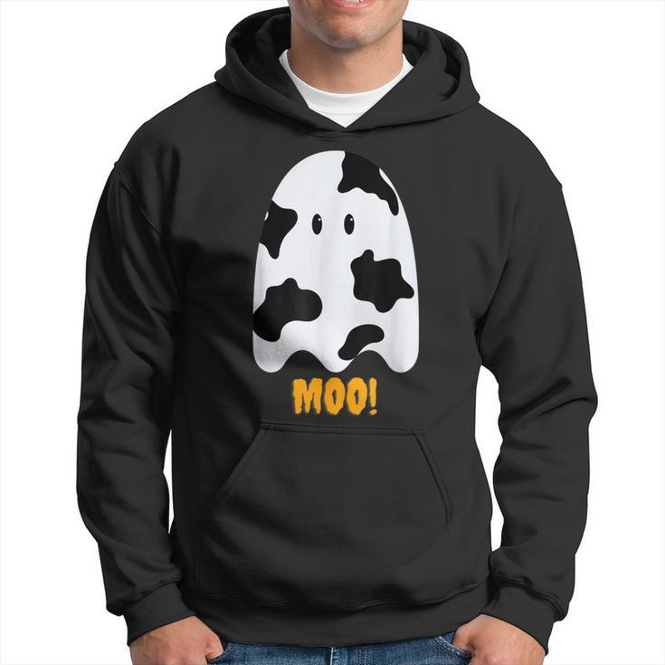 Moo Cute Cow Print Ghost Halloween Hoodie