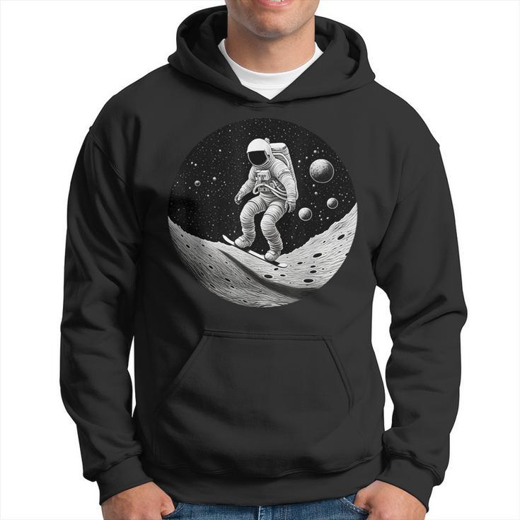 Moon Boarding Astronaut Funny Moon Funny Gifts Hoodie
