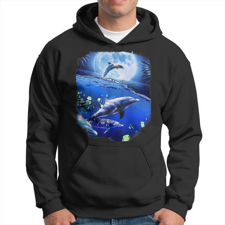 Moon Dolphin Space Dolphins  Hoodie