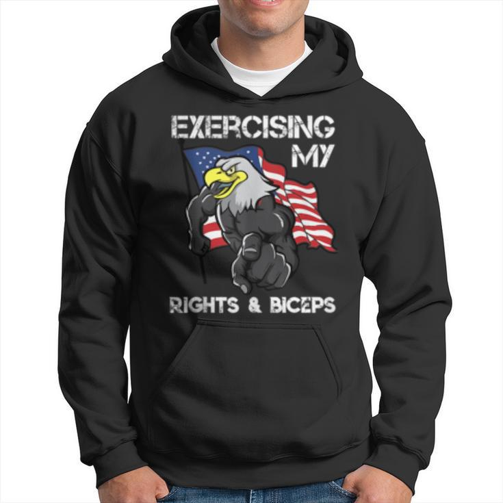 Motivational Workout Fitness Pun Fun Eagle American Patriot  Hoodie
