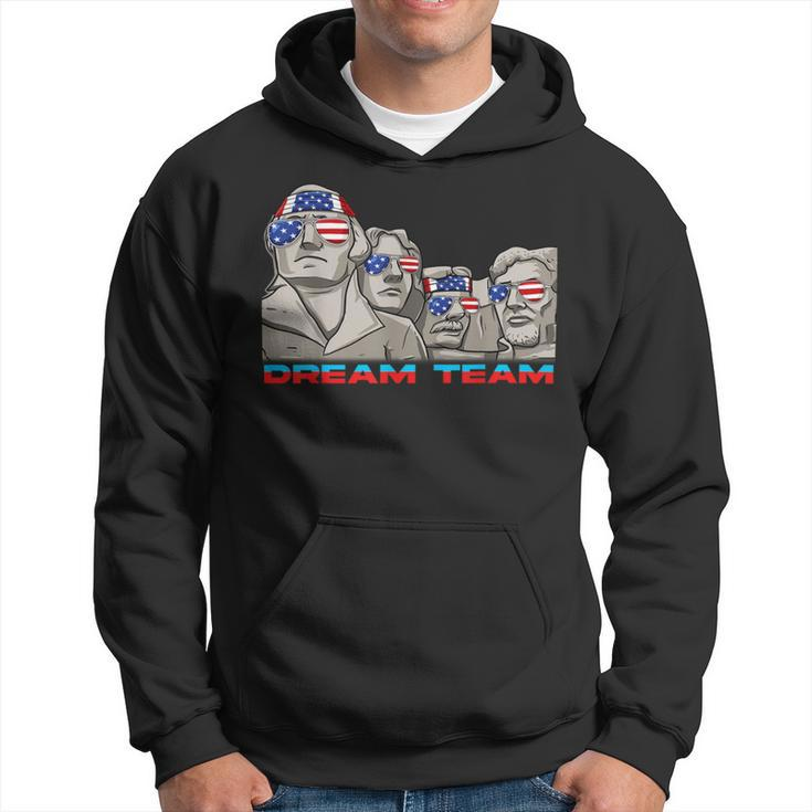 Mount Rushmore 4Th Of July Funny Patriotic Presidents Team 1 Hoodie