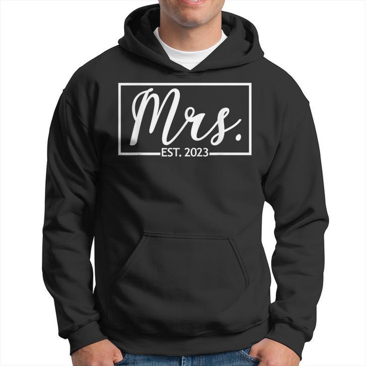 Mrs Est 2023 Married Wife Husband Mr Matching Wedding Hoodie