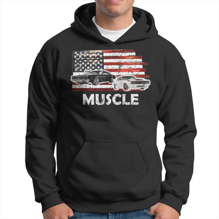 Muscle Car Lover American Flag 4Th Of July  Independence Hoodie