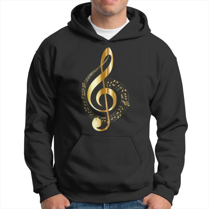 Music Note Gold Treble Clef Musical Symbol For Musicians Hoodie