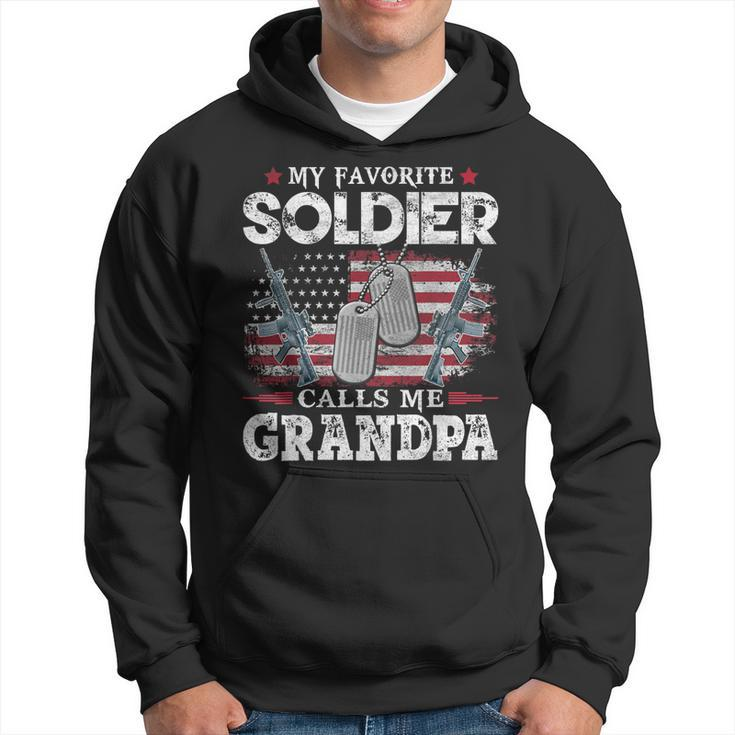 My Favorite Soldier Calls Me Grandpa Usa Flag Father Gift  Gift For Mens Hoodie