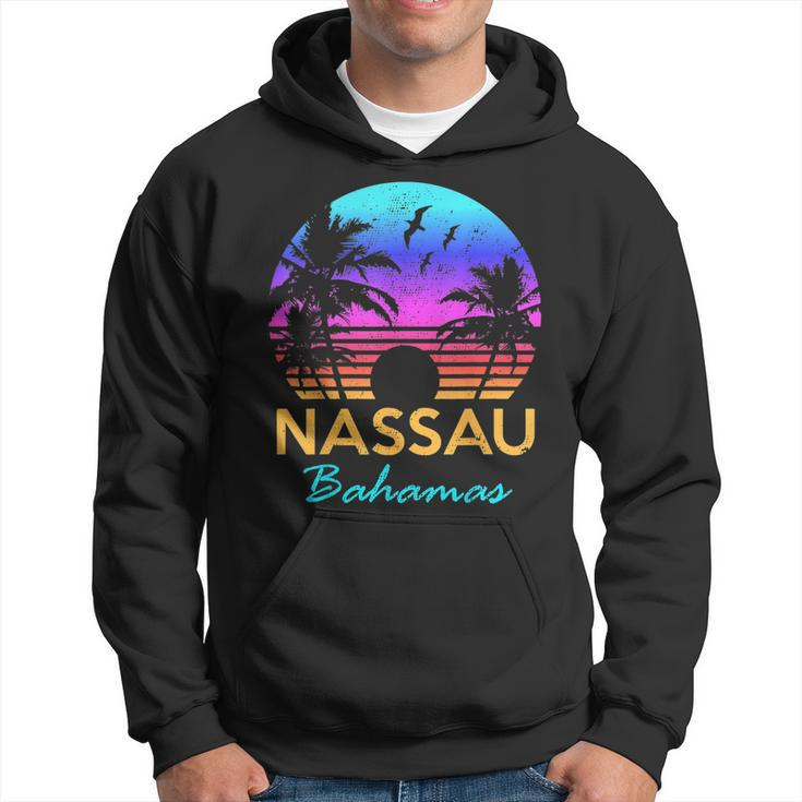 Nassau Bahamas Beach Trip Retro Sunset Summer Vibes Graphic  Bahamas Funny Gifts Hoodie