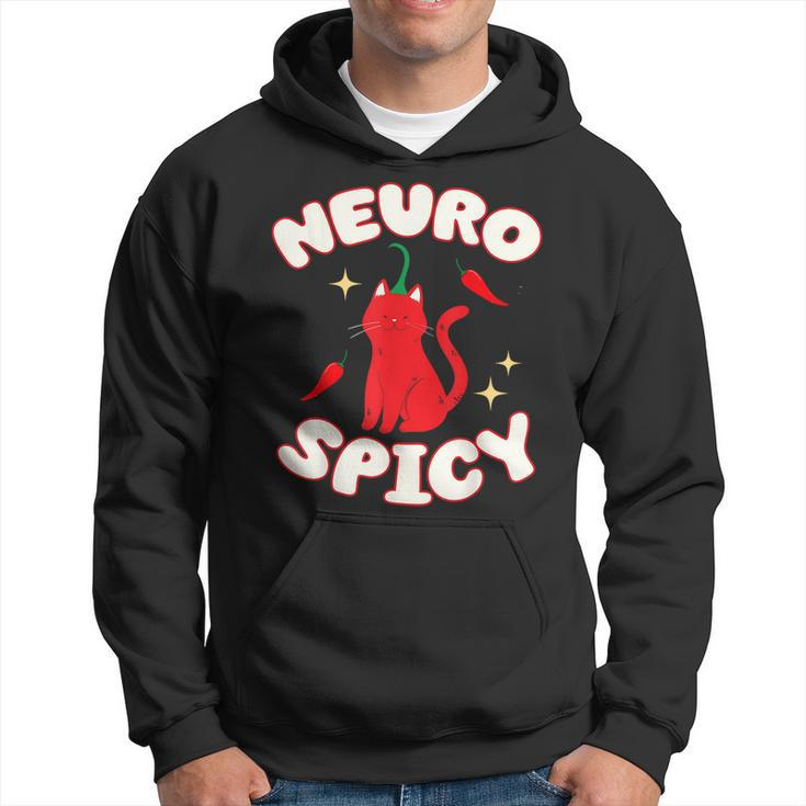Neurospicy Funny Neurodivergent Adhd Asd Autism Cat Lover  Hoodie