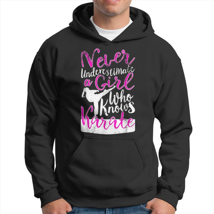 Never Underestimate A Girl Who Knows Karate Gift For Girls Hoodie