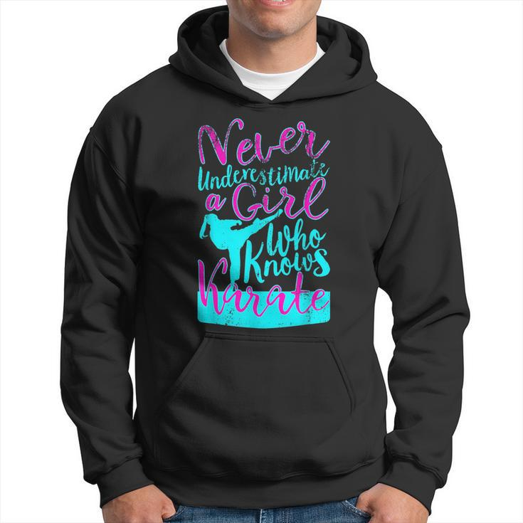 Never Underestimate A Girl Who Knows Karate Gift For Girls Karate Funny Gifts Hoodie