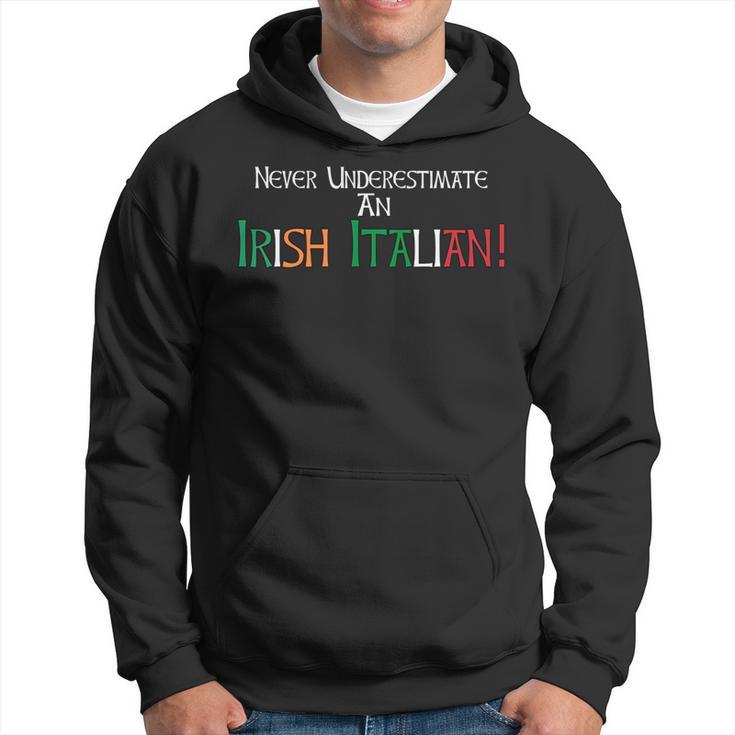Never Underestimate An Irish Italian | American Ethnic Pride Pride Month Funny Designs Funny Gifts Hoodie