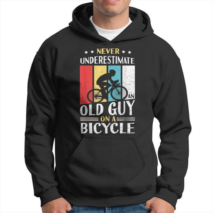 Never Underestimate An Old Guy On A Bicycle Bike Cyclist Hoodie