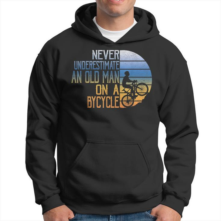 Never Underestimate An Old Man Road Bike Gift For Mens Hoodie