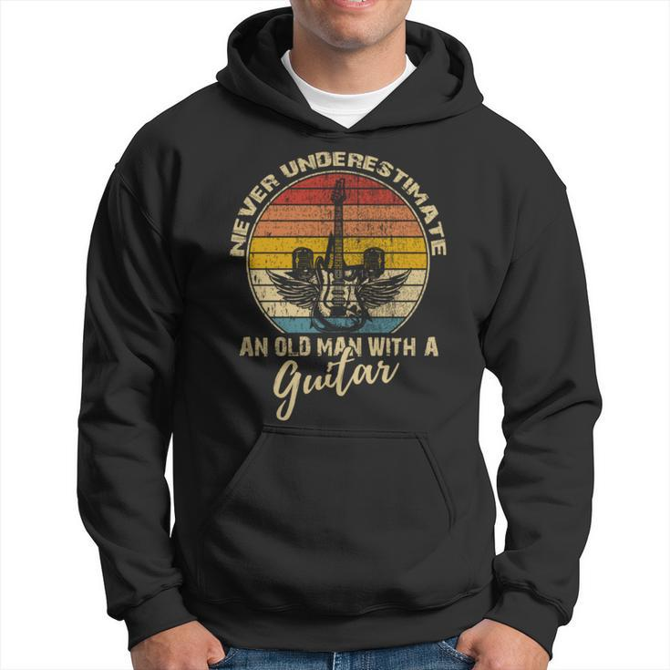 Never Underestimate An Old Man With A Guitar Player Vintage Hoodie