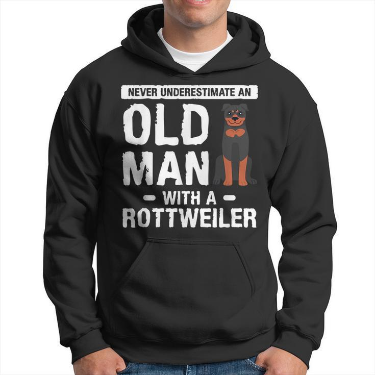 Never Underestimate An Old Man With A Rottweiler Dog Lover Hoodie