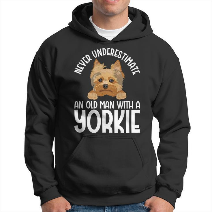Never Underestimate An Old Man With A Yorkie Hoodie