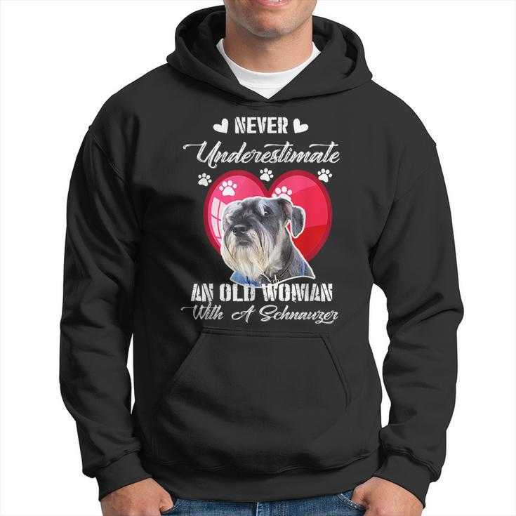 Never Underestimate An Old Woman With A Schnauzer Dog Lover Hoodie