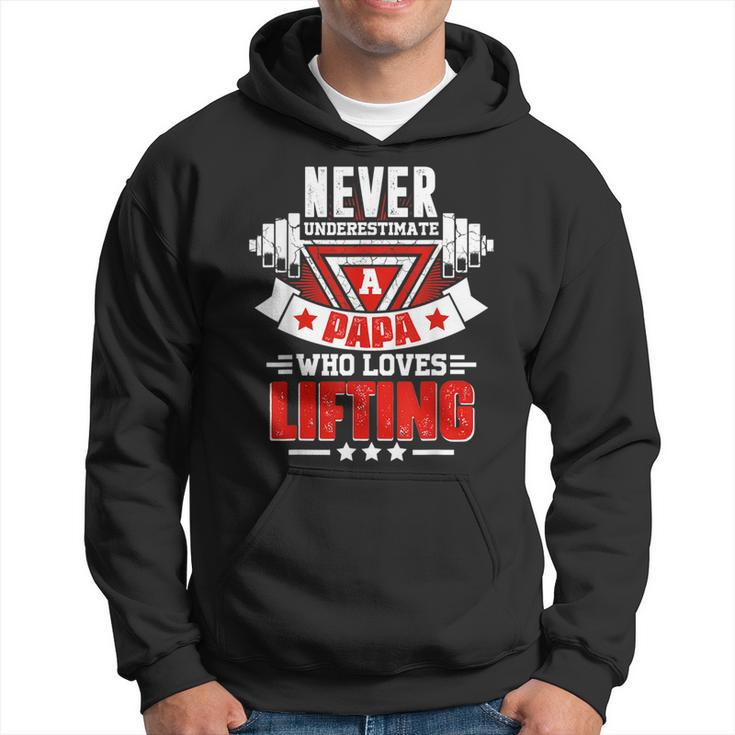 Never Underestimate Papa Gym Workout Fitness Weightlifting Hoodie