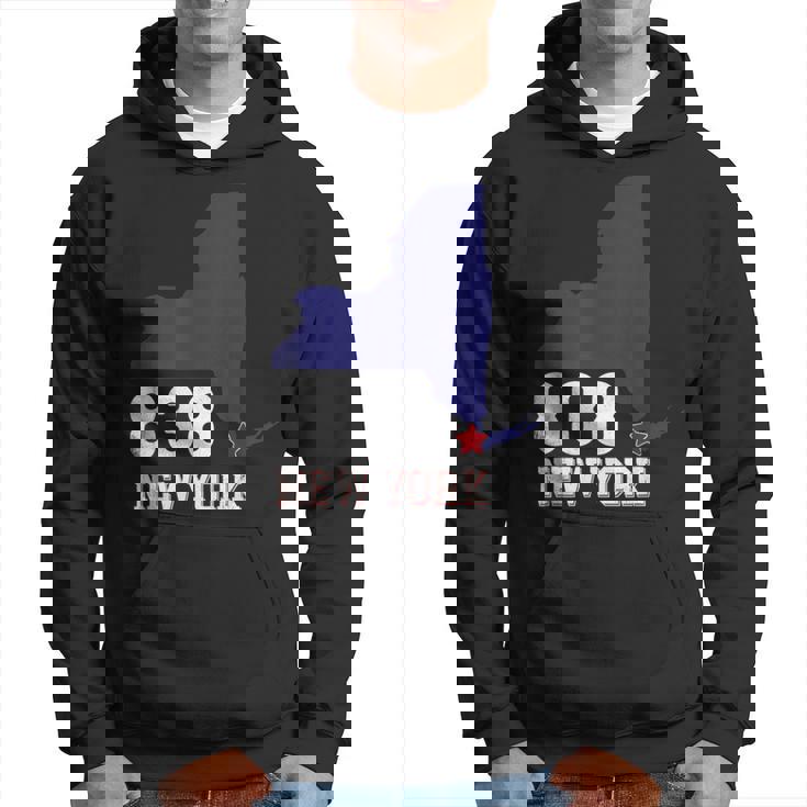 New York Area Code 838 New York Ny Map Hoodie