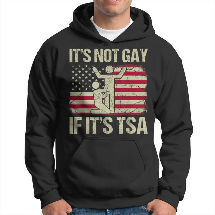 It Is Not Gay If It Is Tsa Security Vintage Usa Flag Hoodie