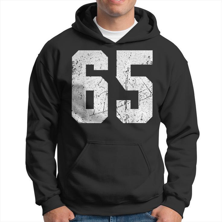 Number 65 Sport Jersey Birthday Age Lucky No White Vintage  Hoodie