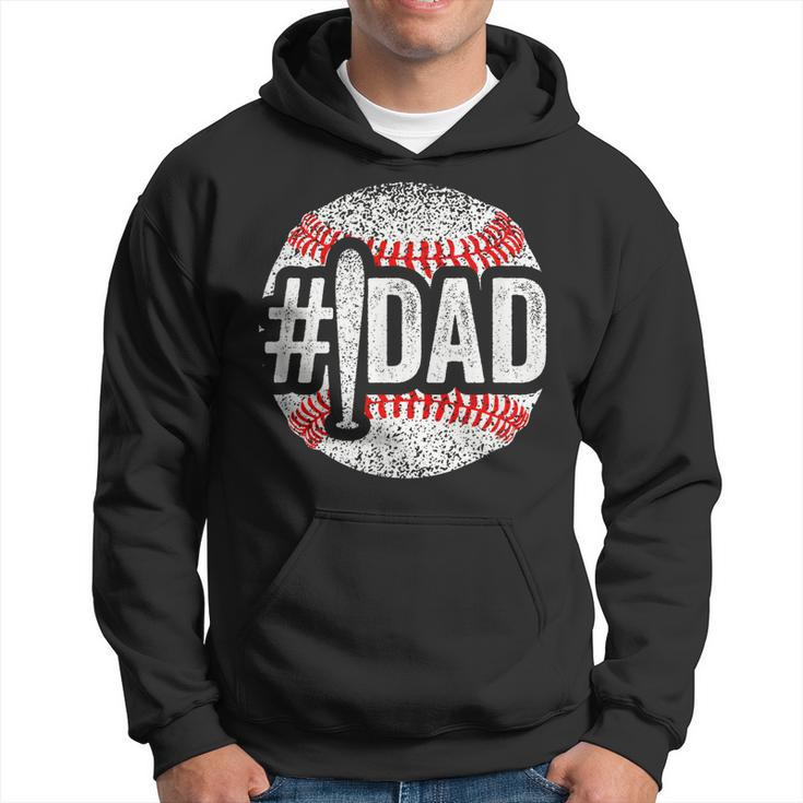 Number One Baseball Dad For Fathers Day 1 Daddy  Hoodie