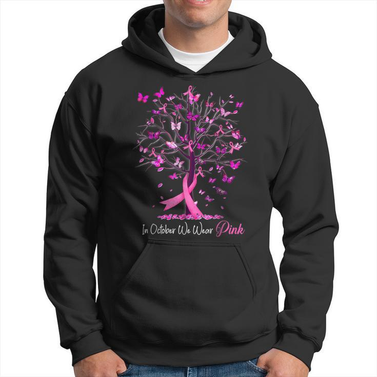 In October We Wear Pink Tree Breast Cancer Awareness Hoodie