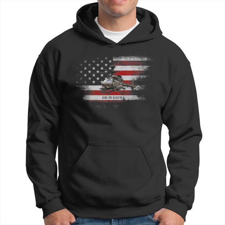 Oh-58 Kiowa Helicopter Usa Flag Helicopter Pilot Gifts  Hoodie