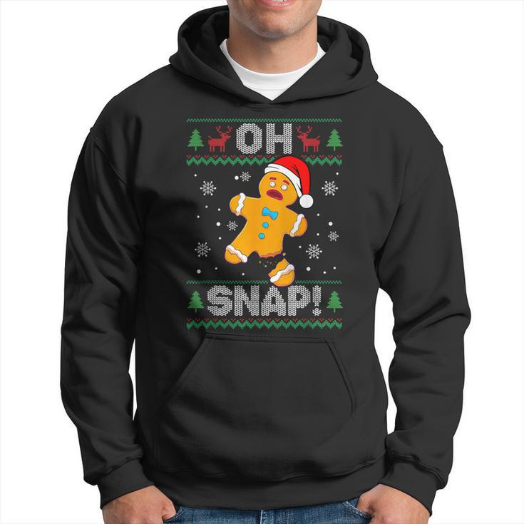 Oh Snap Gingerbread Man Christmas Cookie Ugly Sweater Hoodie