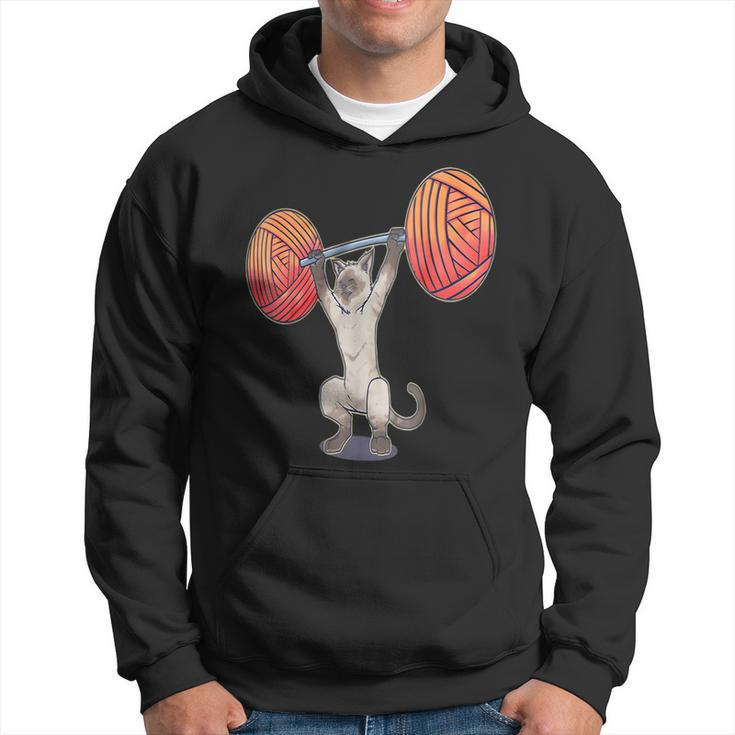 Olympic Snatch Siamese Cat Weightlifting Bodybuilding Muscle Hoodie