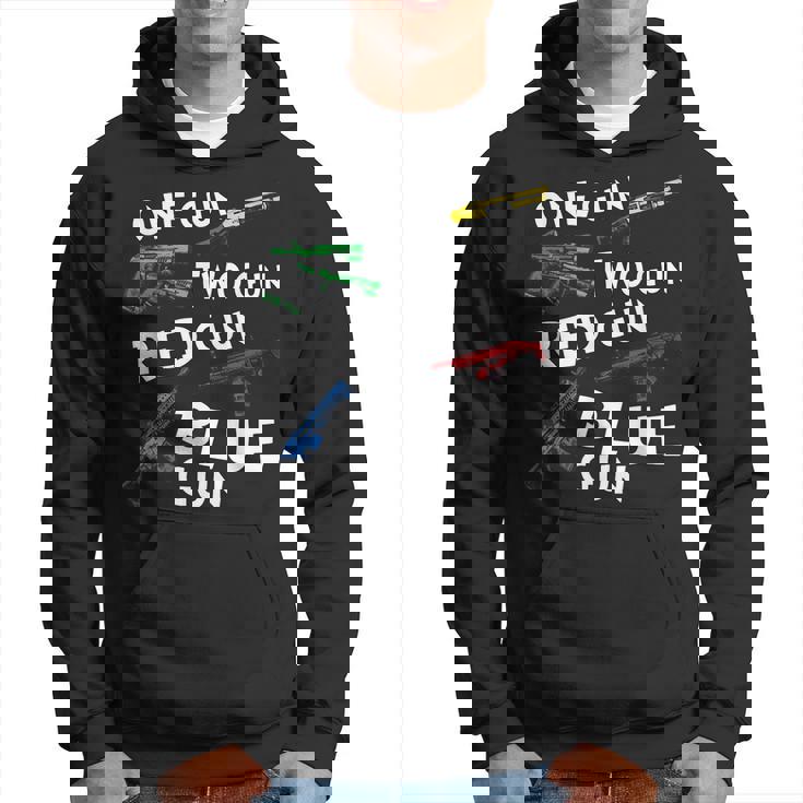 Oneguntwogunredgunbluegun  Hoodie
