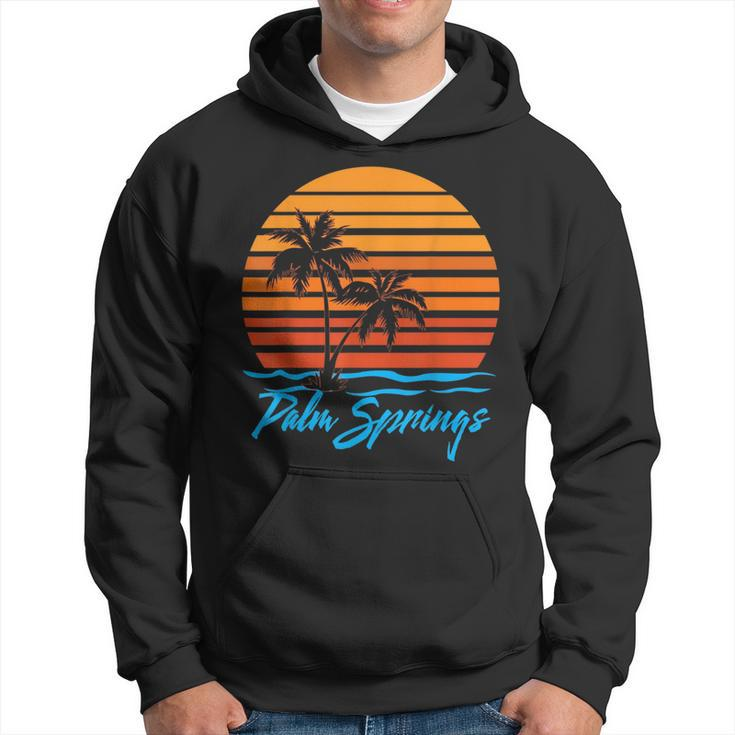 Palm Springs Sunset Palm Trees Beach Vacation Tourist Gifts  Vacation Funny Gifts Hoodie