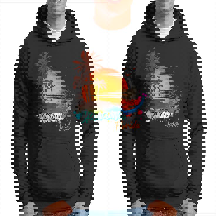 Panama Florida Beach Summer Vacation Palm Trees Sunset Men Florida Gifts & Merchandise Funny Gifts Hoodie