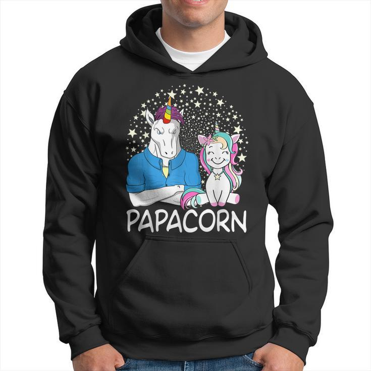 Papacorn Unicorn Dad And Baby Daddy Fathers Day  Gift For Mens Hoodie