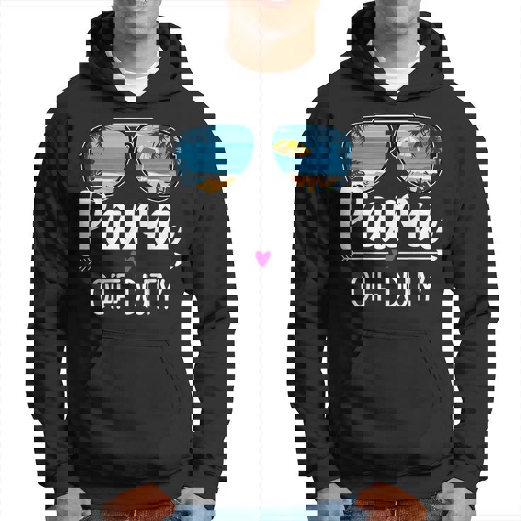 Paraprofessional Para Off Duty Sunglasses Beach Sunset Retro Hoodie