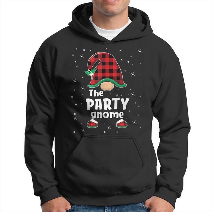 Party Gnome Buffalo Plaid Matching Christmas Pajama Hoodie