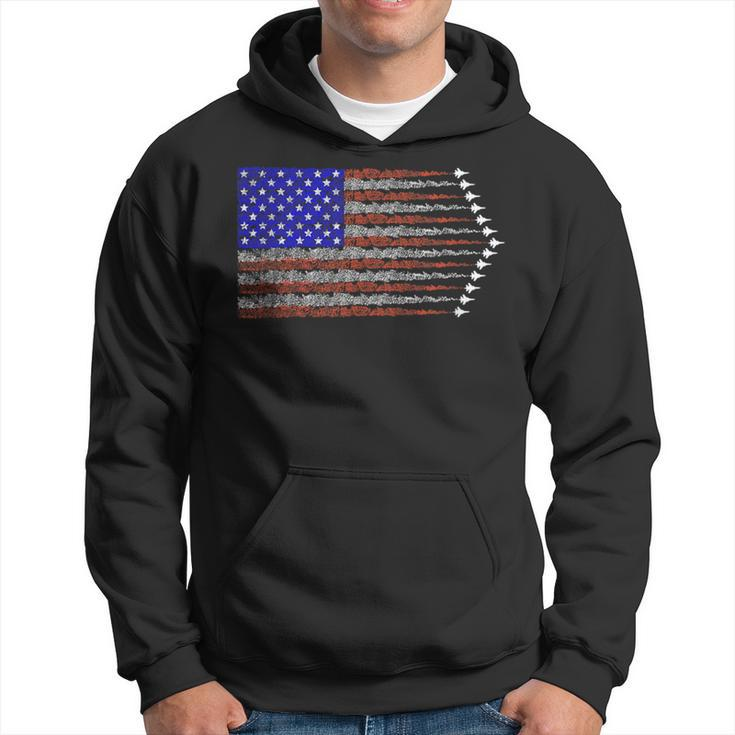 Patriotic 4Th Of July Usa American Flag Fighter Jets Hoodie