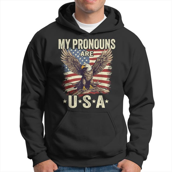 Patriotic American Flag Eagle 4Th July My Pronouns Are Usa Hoodie