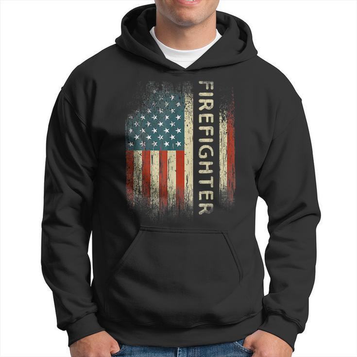 Patriotic Firefighter Gifts American Usa Flag Funny Gift For Mens Hoodie