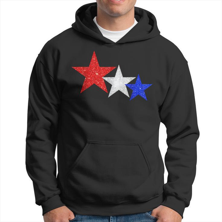 Patriotic Stars Sparkle Red White Blue American 4Th Of July  Hoodie