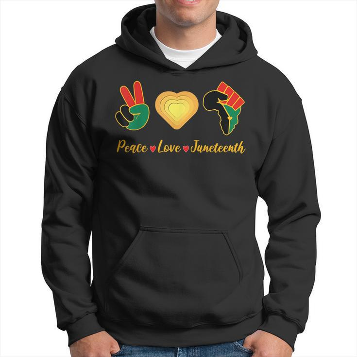 Peace Love Junenth Pride Black Girl And King Pride Month Funny Designs Funny Gifts Hoodie