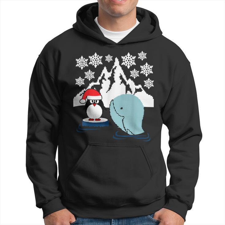Penguin & Whale Ugly Christmas Sweater Hoodie